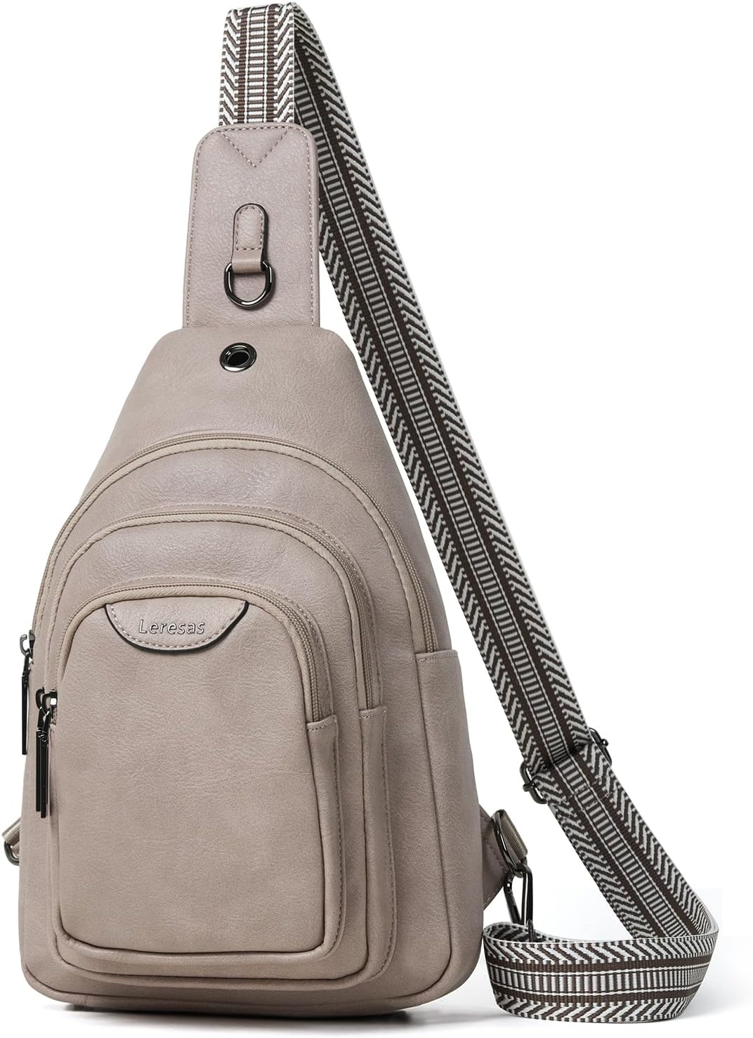 10L Crossbody Sling Bag for Women Men Anti Theft Cross Body Fanny Pack Belt Bag Purse Gifts for Women Faux Leather, Light Grey - Image 10