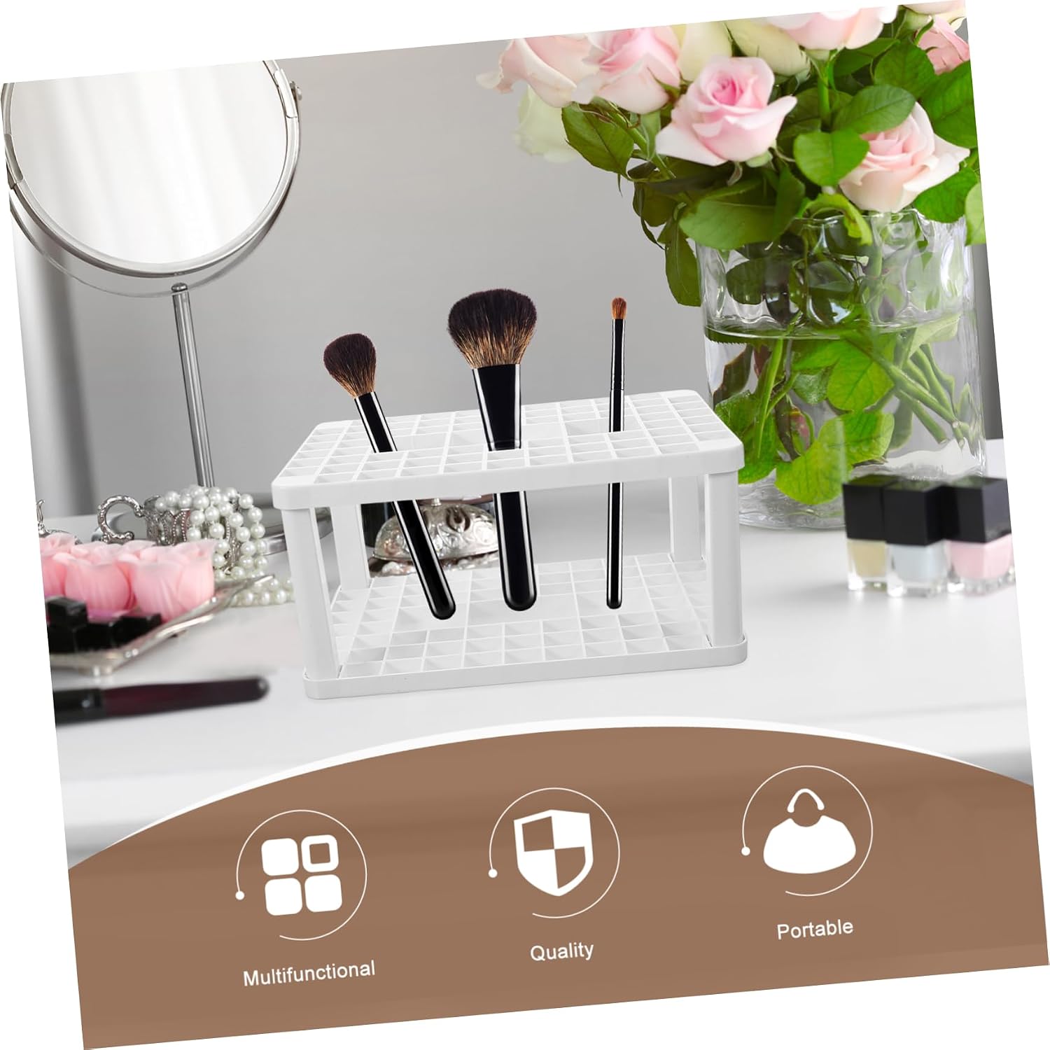VICASKY Makeup Brush Holder Organizer with Compact Design for Desktop image 3