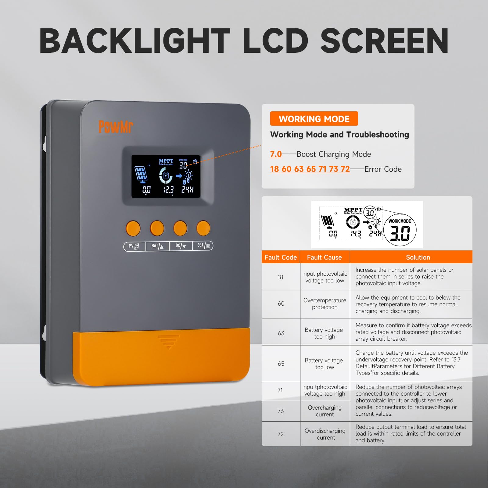 Regolatore Intelligente Lcd Regolatore Di Carica Solare MPPT 30A - 12V/24V Automatico - Efficienza 99% Con Display LCD E Protezioni Integrate Controller Fotovoltaico - Foto 9