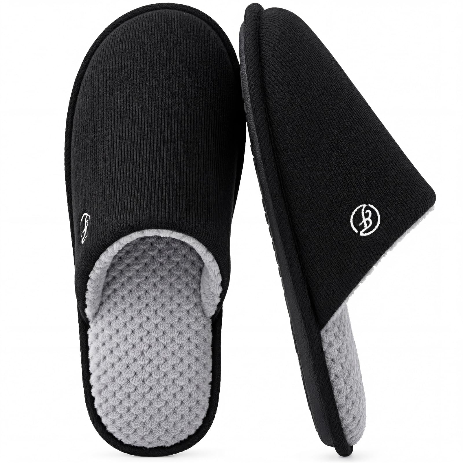 EverFoams Herren Strick Hausschuhe Leichter Memoryschaum Innen Pantoffeln