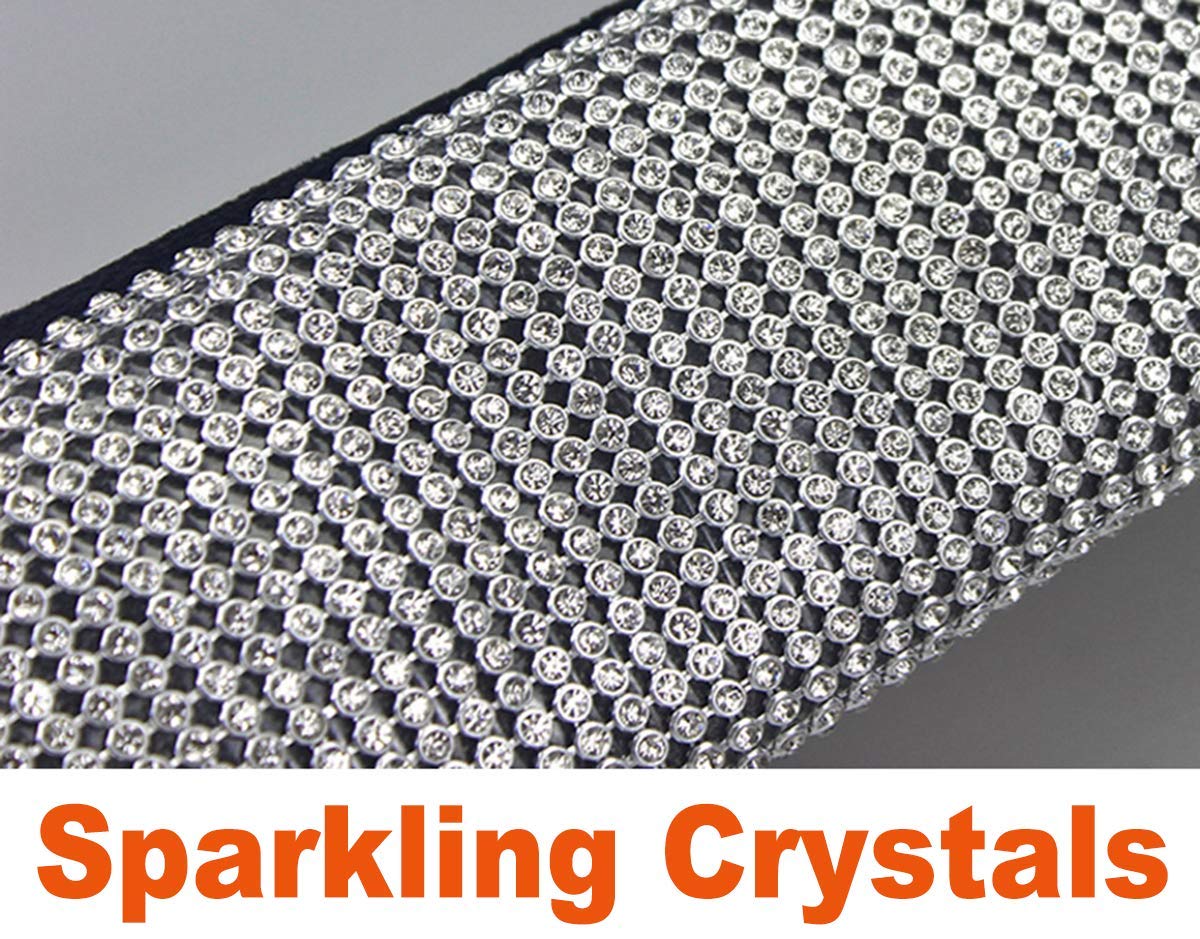 U M 4 Packs Bling Bling Seat Belt Shoulder Pads Luster Crystal Car Seatbelt Covers Diamond Car Decor — view 6