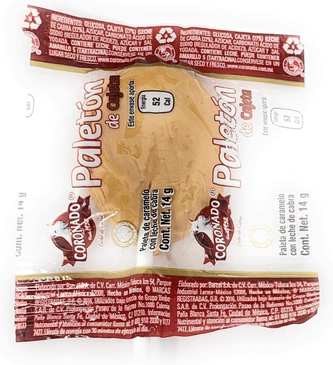 Coronado Cajeta Lollipops Paletones 50 Pieces