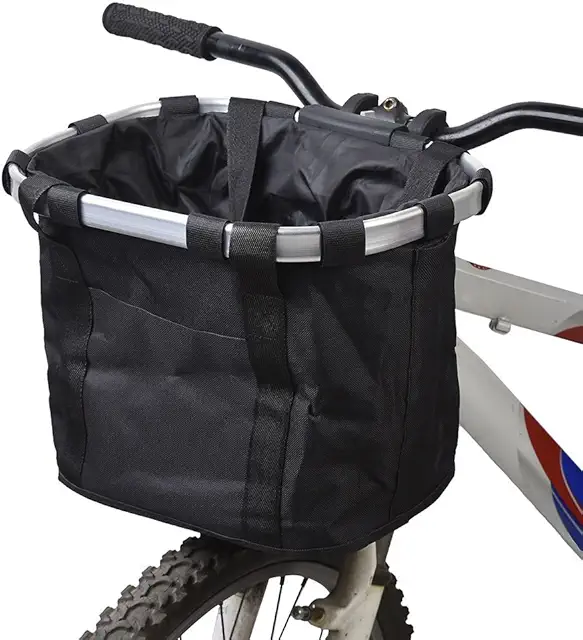 Redlution Detachable Bike Front Basket Pet Carrier - Aluminum Alloy Frame (Black)