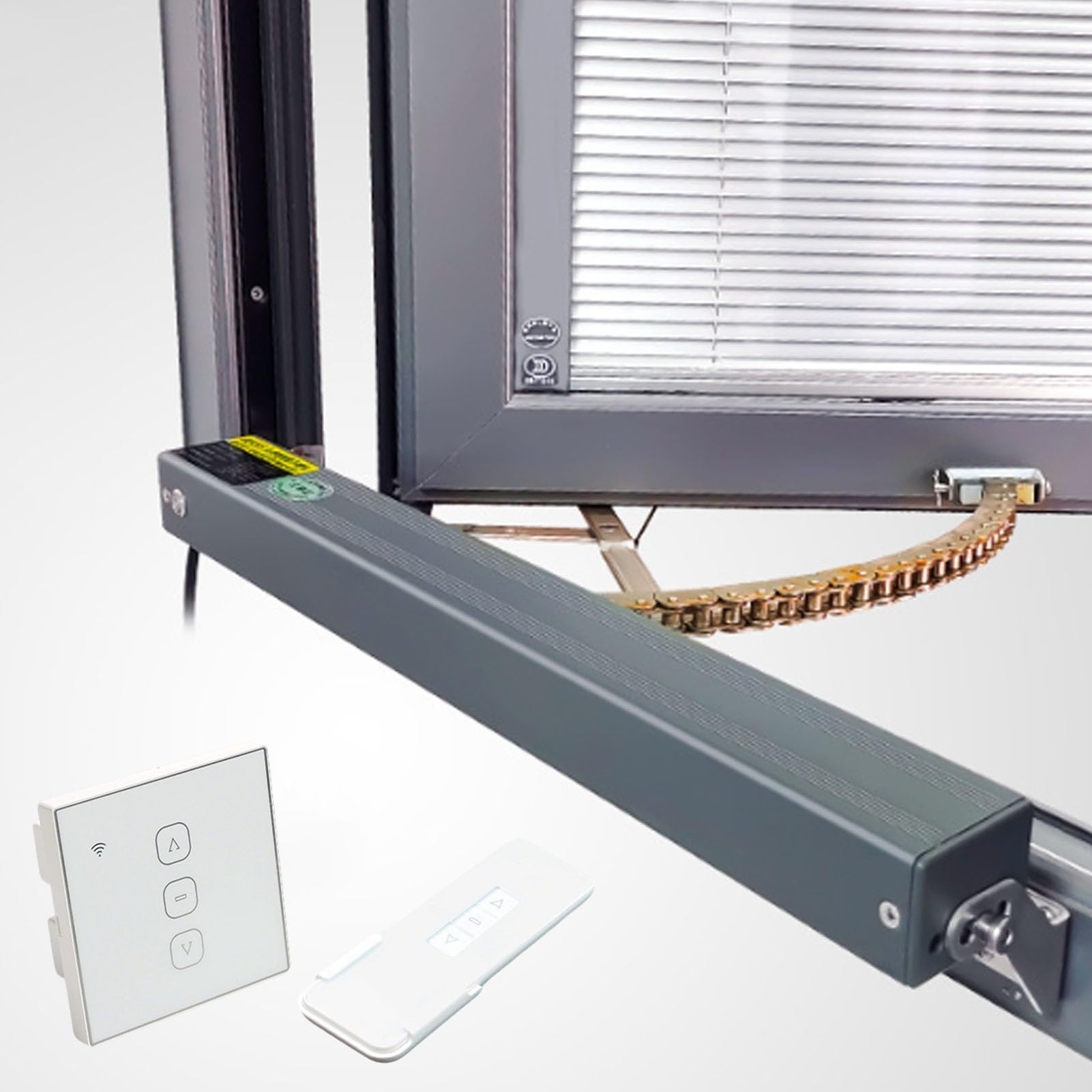 Accionamiento De Abre-Ventanas EléCtrico, Doble Cadena/Bajo Nivel De Ruido, Fuerza De Bloqueo De 400N Recorrido De 300 A 1000 mm,para claraboyas,ventilación automática(200mm Travel)