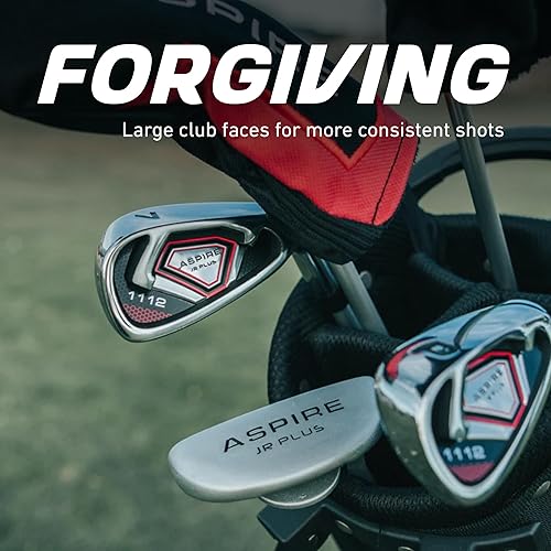 Miniatura 5 de Aspire Junior Plus - Juego completo de palos de golf para niños, niños de 5 años, para niños y niñas, mano derecha, bolsa de golf para niñas reales,