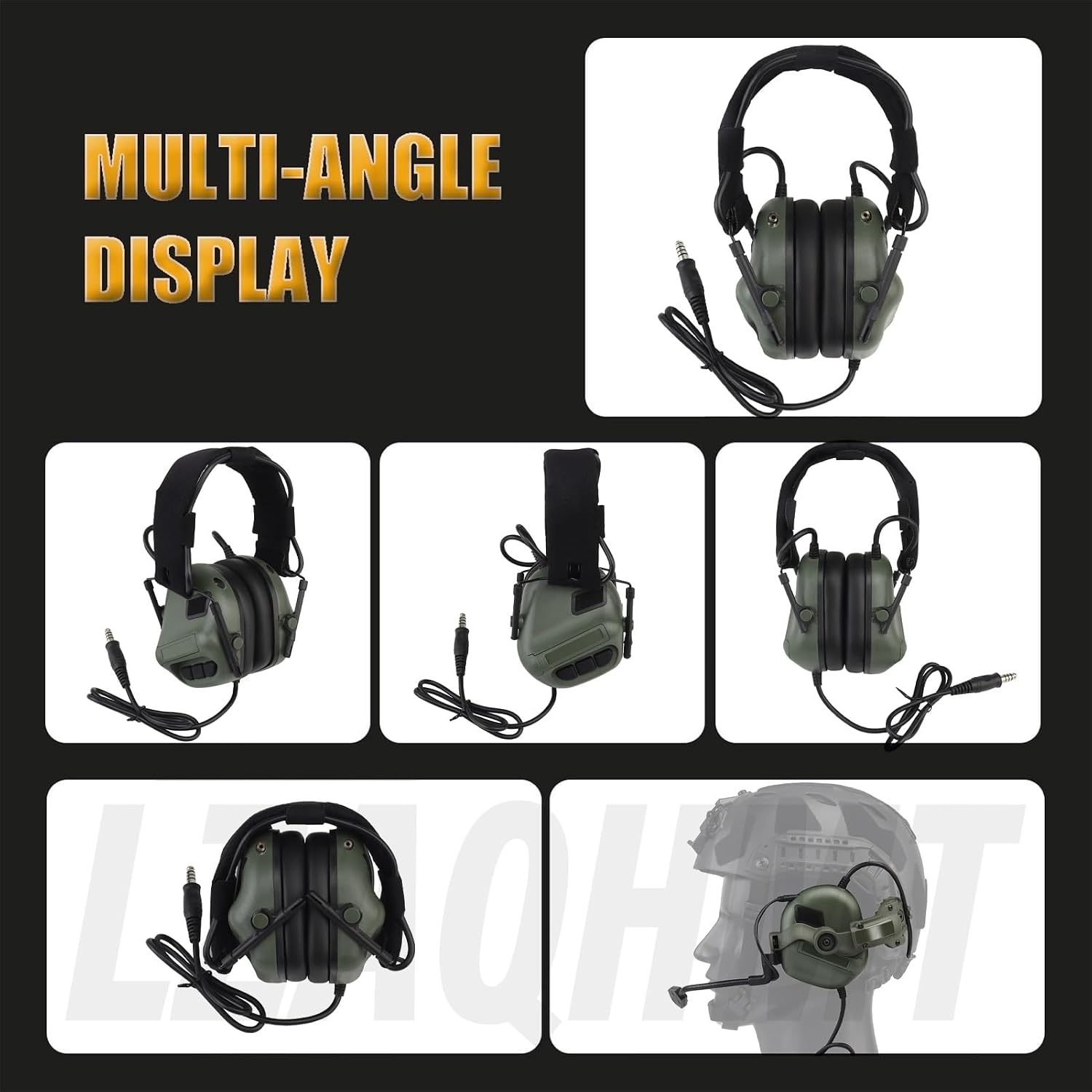 Airsoft Fast Adjustable Helmet Set with GPNVG-18 Dummy NVG, Communication Headset, NVG Bracket, Helmet Light & Counterweight Bag for Airsoft Paintball Gear
