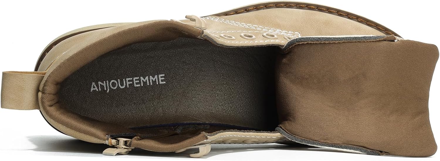 ANJOUFEMME Snow Winter Hiking Boots for Women - Womens Outdoor Waterproof Shoes Lightweight Walking Backpacking - Image 4