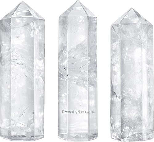 Miniatura 2 de Puntos de cristal de Amazing Gemstone a granel, cristales curativos y piedras - Puntas de varita curativa de un solo extremo de alta calidad,