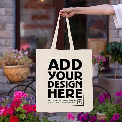 Miniatura 7 de shop4ever Diseño personalizado personalizado su propio bolso de compras reutilizable del totalizador del algodón de Eco 6 oz