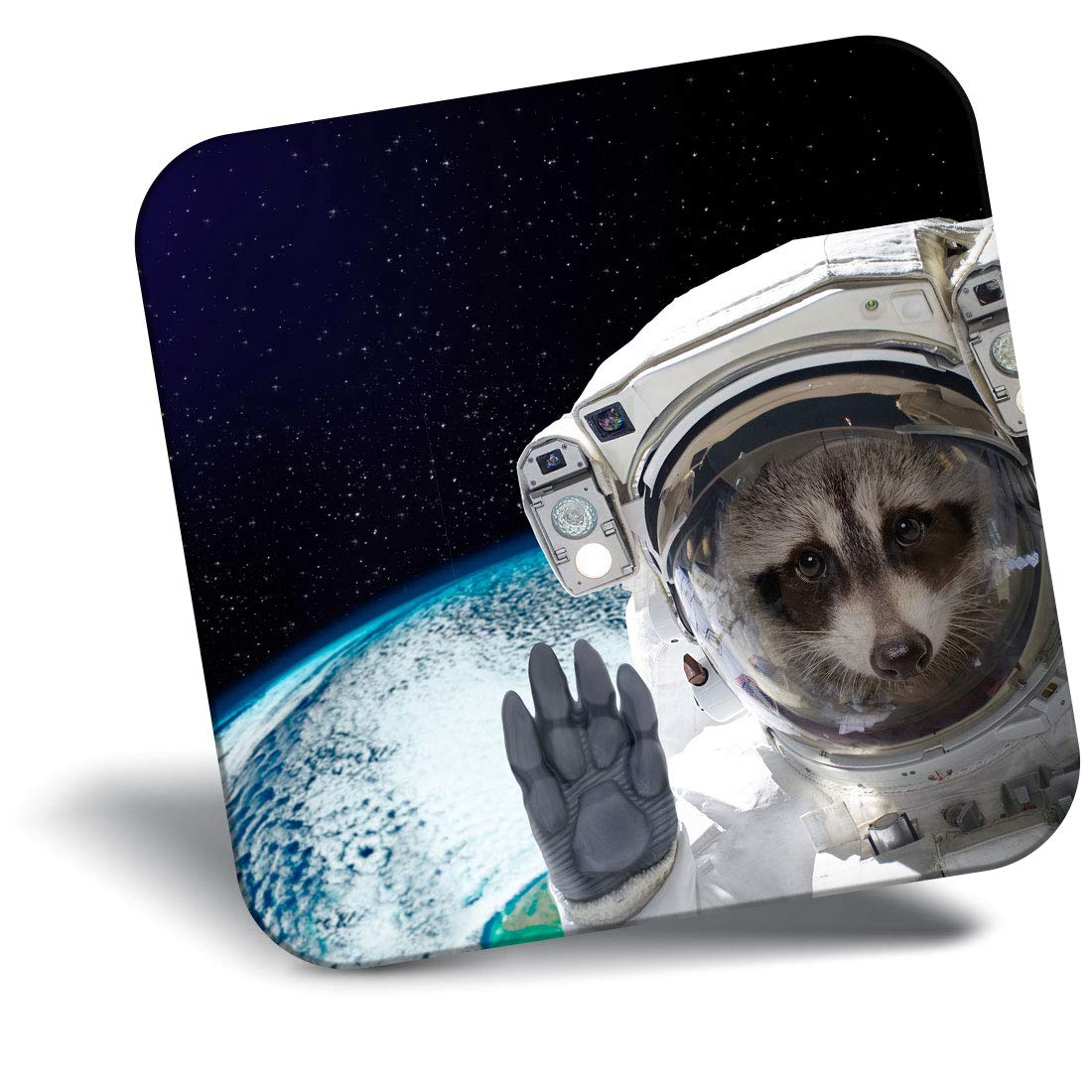 Destination Vinyl Ltd Fridge Magnet - Funny Raccoon Astronaut Space Joke 24085