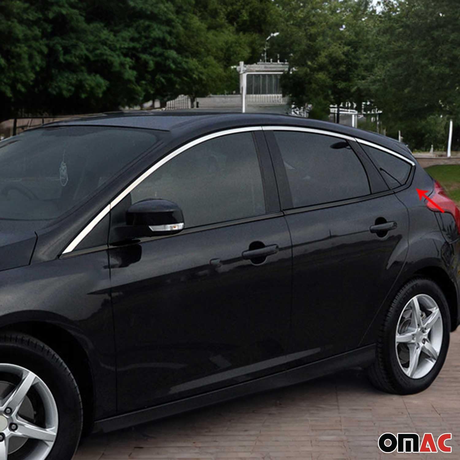 OMAC Window Molding Trim Streamer for Ford Focus 2012-18 Hatchback Stainless Steel 8X