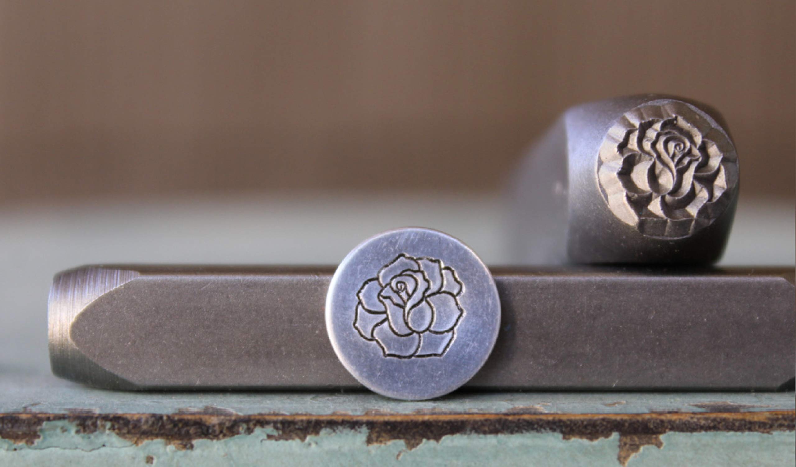 8mm Rose Flower Metal Punch Design Stamp - Supply Guy - CH-419