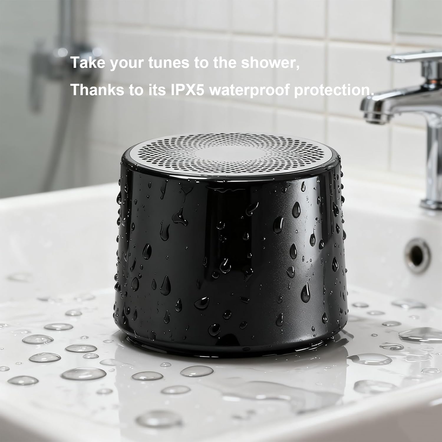 Mini Magnetic Bluetooth Speaker, 5W Internal-Magnet Speaker, Speakers with Hands-Free Call, IPX6 Waterproof, Portable Speakers for Shower, Room, Car, Trip, Ideal Gift for Men, Women (Champagne Gold) - Image 4