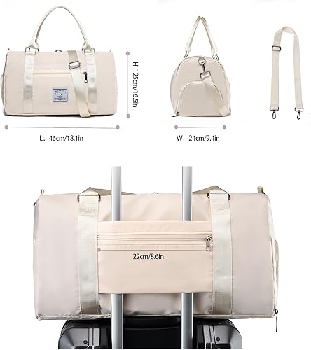 Miniatura 4 de KURGOOL Bolsa de gimnasio con bolsillo húmedo, bolsa de viaje para deportes y escapadas de fin de semana, bolsas ligeras para mujeres y hombres,