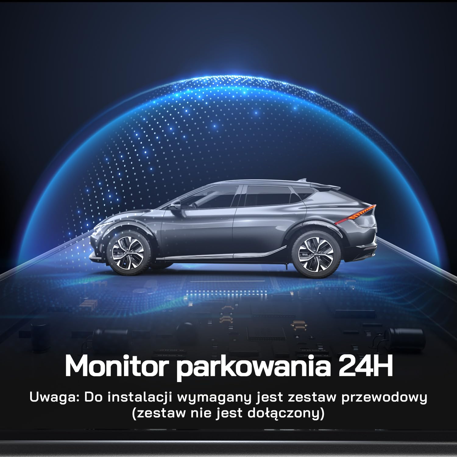 Kamera samochodowa WOLFANG 4K przednia i tylna kamera samochodowa Wi-Fi, podwójna kamera samochodowa z noktowizorem, nagrywanie w pętli, czujnik G, szeroki kąt 170, osłona parkowania