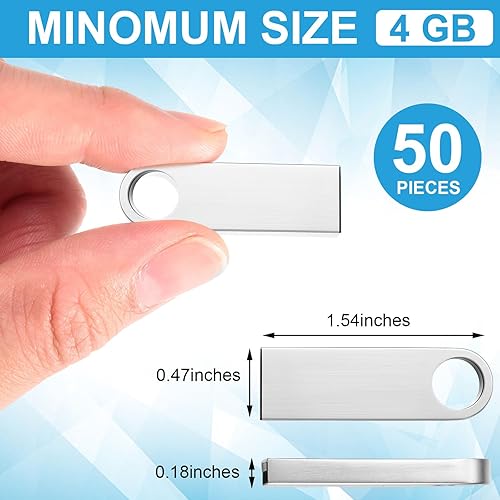 Miniatura 2 de Paquete de 50 unidades USB 2.0 Flash a granel, impermeables, memoria, unidades de lápiz de memoria, diseño de aleación de zinc para PC, computadora,