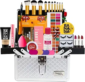 Maleta Super Completa Grande Maquiagem Profissional Linda (Pele Média)