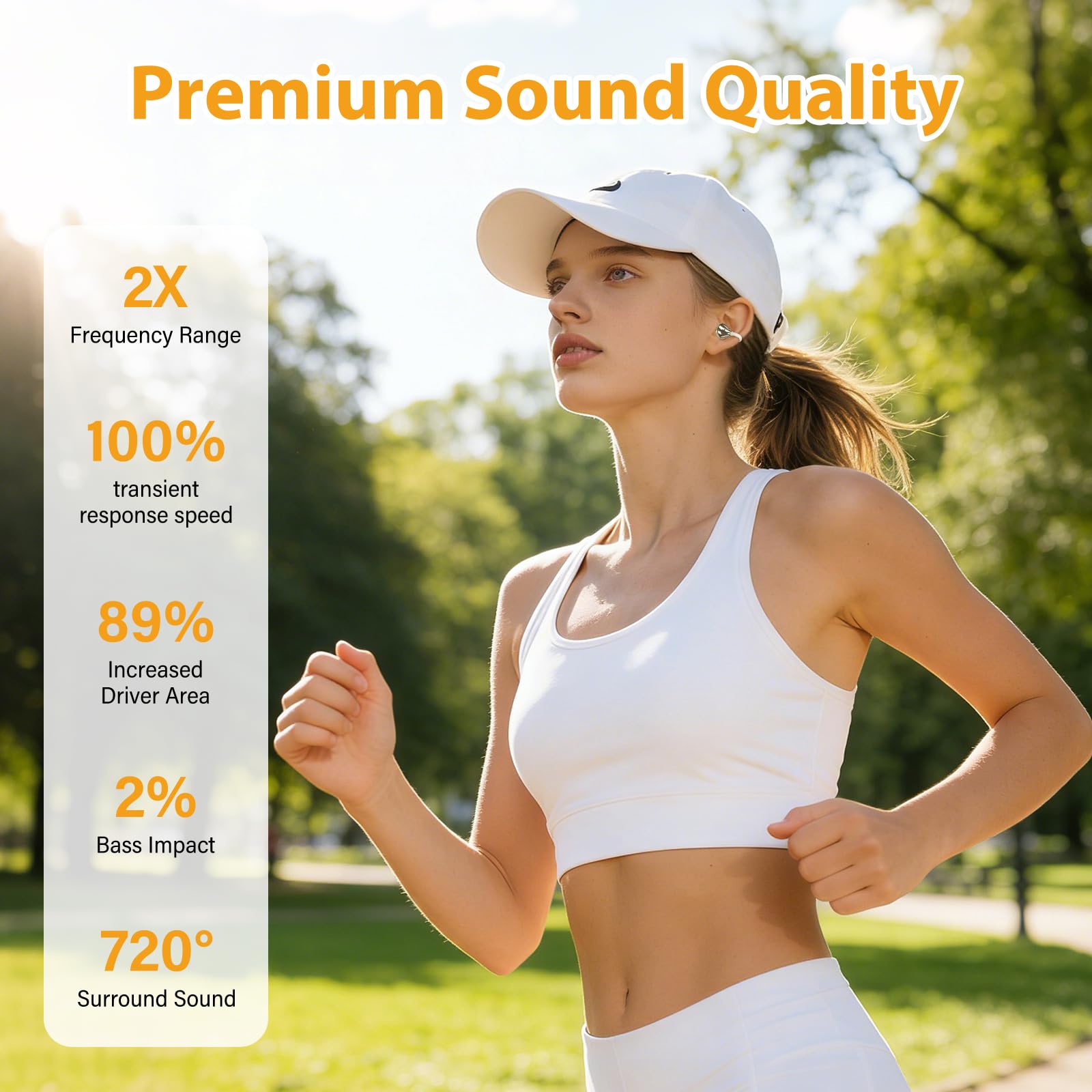 Clip-On Bluetooth Earbuds,Open-Ear Sports Headphones,Wireless bone conduction earphones,Innovative Earhook Design for Fitness,80 hours standby time, Secure Fit, Water and Dust Resistant (Flesh) — view 7