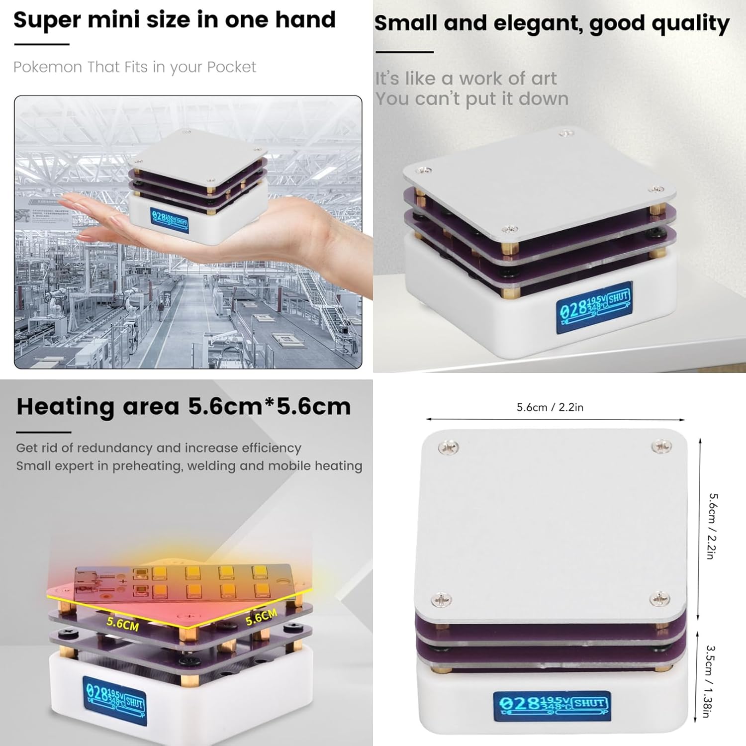 Heating Soldering Plate Welder Hot Preheating Chip Welding Station 20V Mini Smart Thermostat for Repair DIY Laboratory