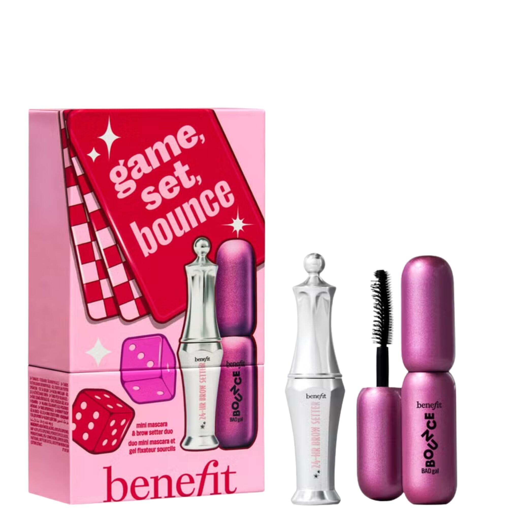 Benefit Game, Set, Bounce Brow & Lash Set regalo Mini volumizzante BADgal Bounce mascara e 24 ore Brow Setter