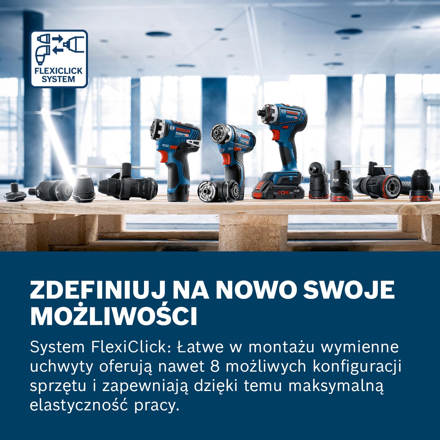 Bosch Professional system 12V: akumulatorowa wiertarko-wkrętarka GSR 12V-35 FC (wymienny uchwyt GFA 12-B, 2 akumulatory GBA 12V 3.0Ah, ładowarka GAL 12V-40, walizka L-BOXX)