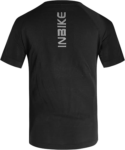 INBIKE Haut de Compression pour Hommes Léger T-Shirts de Sport Séchage Rapide Respirant Léger Running Fitness Noir L-XL - 8