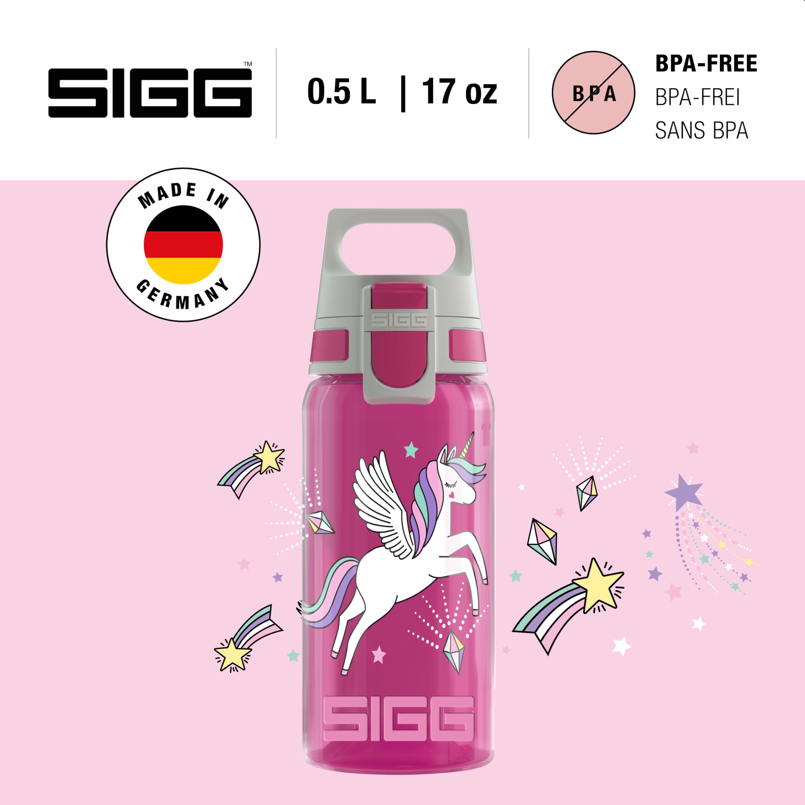 Sigg, Sports Water Bottle For Kids, Viva One Unifly, Suitable For Carbonated Drinks, Leakproof, Dishwasher Safe, BPA Free - Image 2