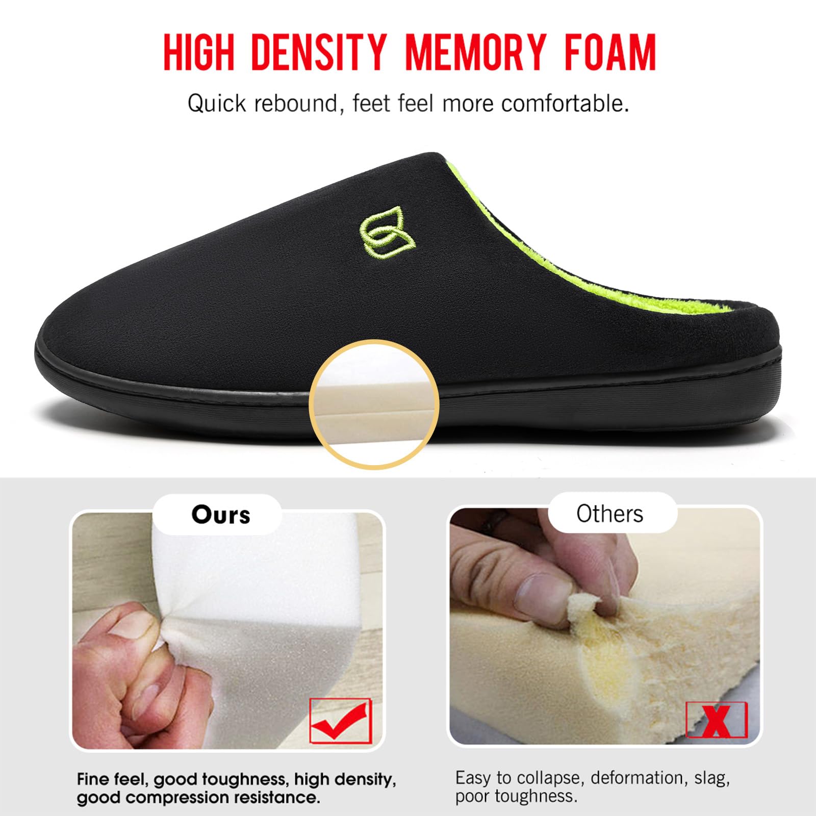 WateLves Pantofole Uomo Unisex Donna Antiscivolo Scarpe Inverno Peluche Morbido Ciabatte in Memory Foam