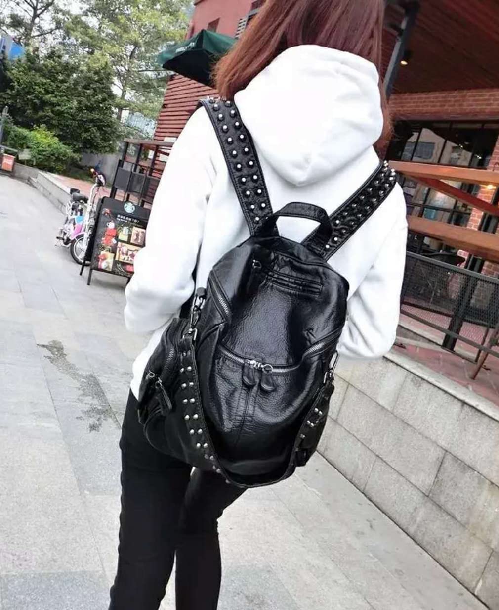 BUKESIYI Damen Tasche Rucksack Handtasche Frauen backpack Klein Anti Diebstahl Schulrucksack Laptop Weekender PU Leder DE78222
