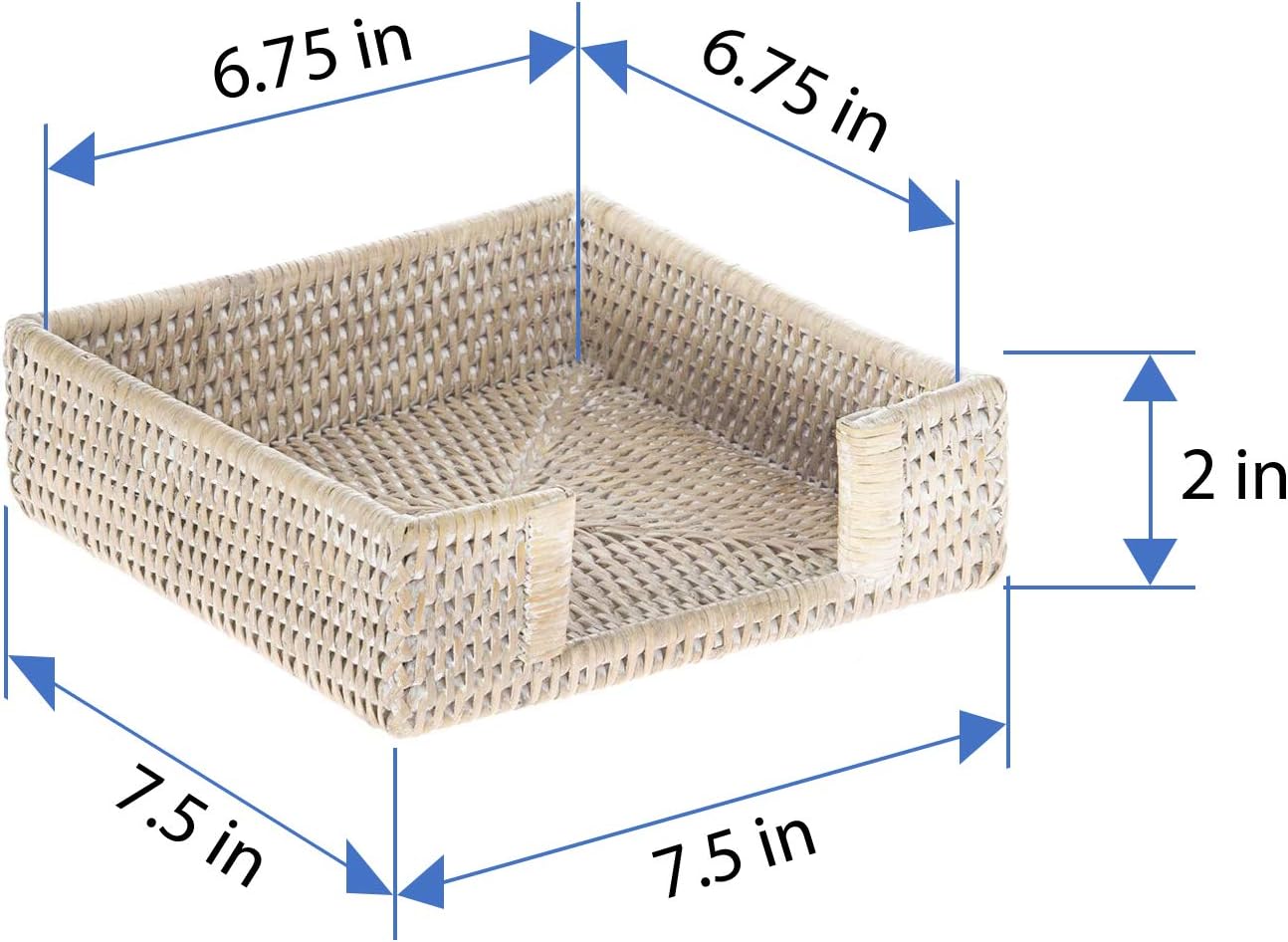 KOUBOO La Jolla Rattan Napkin Holder, 7.5 inches x 7.5 inches x 2.5 inches, Honey Brown: Home & Kitchen
