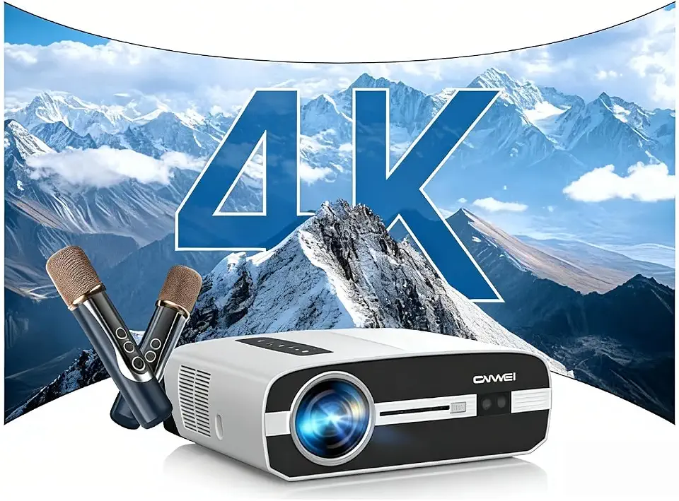 Projetor CAIWEI 3500 ANSI, Decodificação 4K Ultra HD,Wi-Fi 6 e Bluetooth, HDR10,TV Inteligente Android, Foco Automático,HDMI 2.1 ARC,Porta USB,Zoom, Instalação em Teto, Ideal para Home Theater e Jogos
