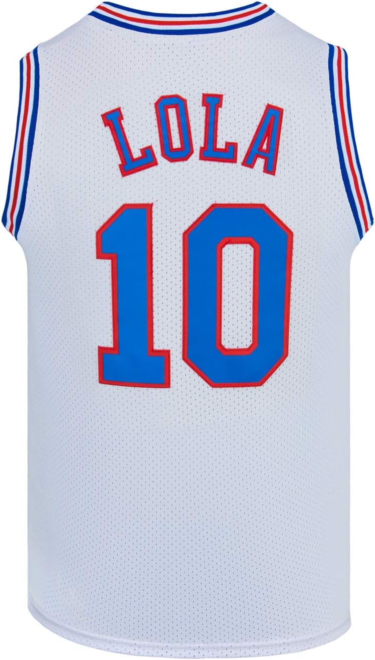 CNALLARMens Basketball Jerseys #10 Lola Space Movie Jersey Shirts White/Black
