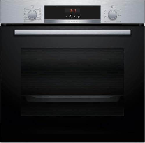 Bosch - Horno Multifunción Pirolítico, Serie 4, 60 cm. de ancho, Asistente de limpieza, Acero, HBA574ES3          [Clase de eficiencia energética A+]