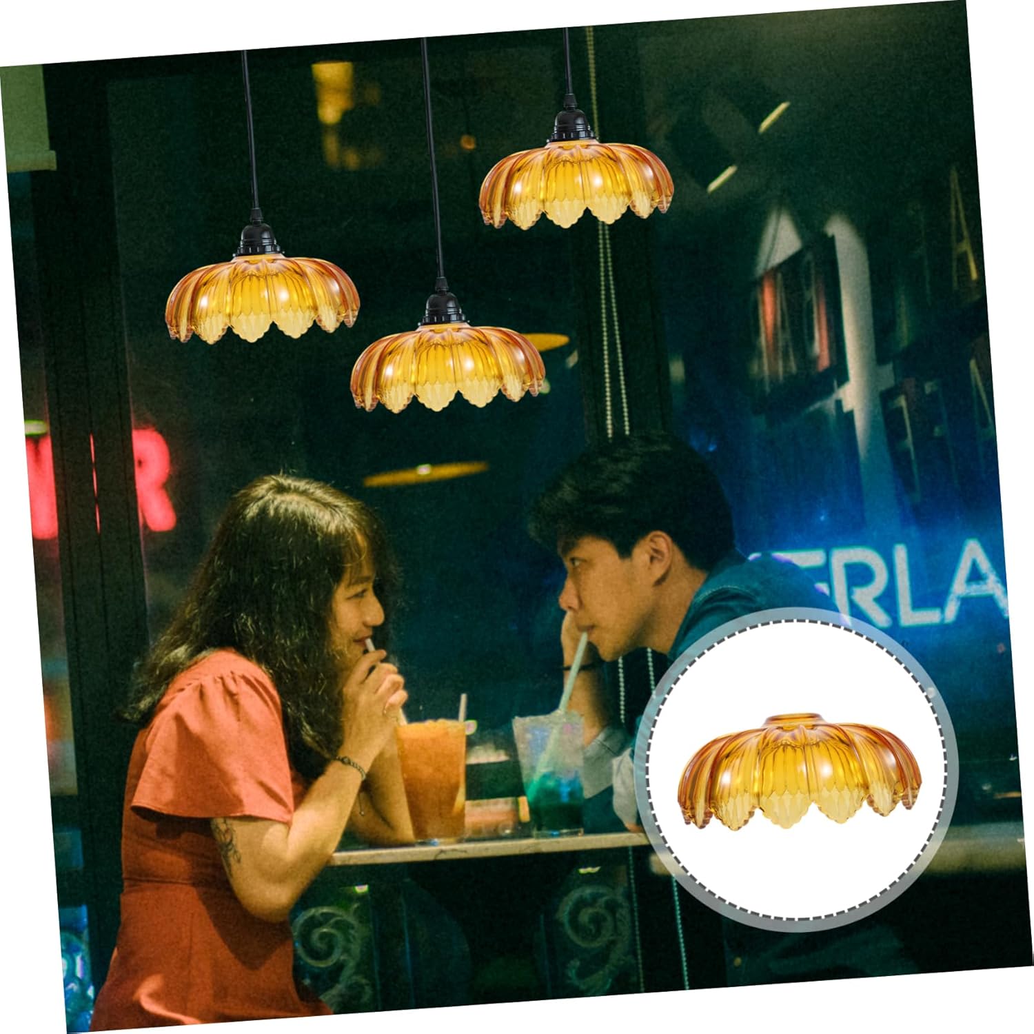 Artibetter Glass Lampshade Cover for Pendant Lamp Decorative Aesthetic Shade for Ceiling Lamp