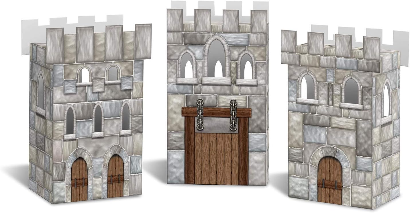Beistle Castle Favor Boxes for Birthday, 3¼" x 6", Multicolored