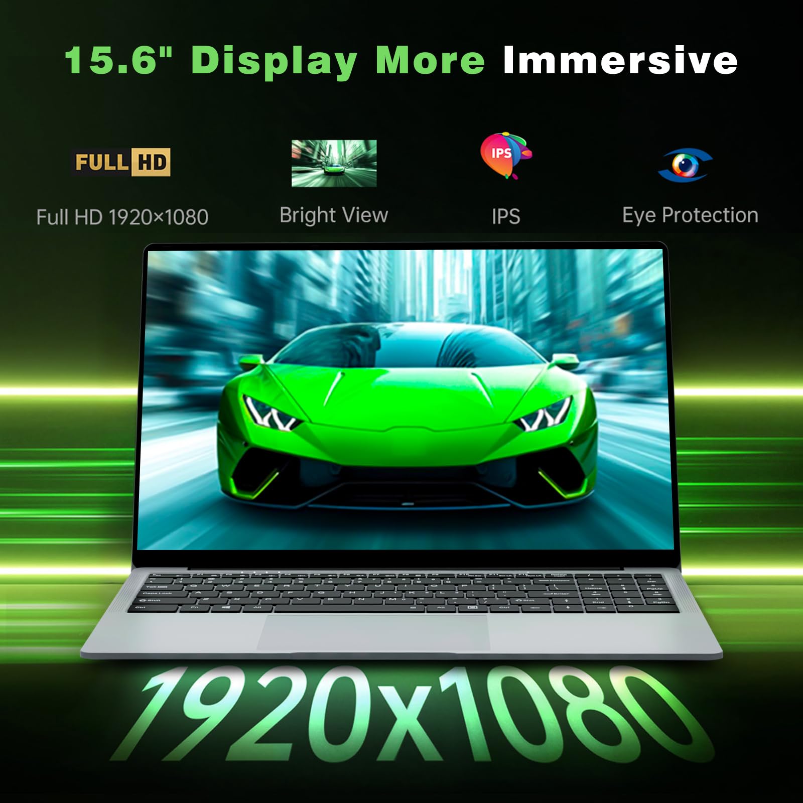 Ordinateur Portable 15,6 Pouces PC Portable Win 11 Celeron N4000 Processeur, 8Go DDR4 RAM 256Go SSD, Laptop Écran FHD IPS Pivotant 180°, Mini HDMI, 2*USB3.0, WiFi5, BT4.2 SSD Développer 1To