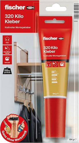 Fischer 545861 320 Kilo Glue, 1x Mounting Glue, 80 ml, Specially for Indoors, Hi