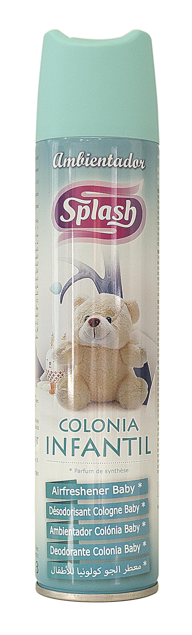 SPLASH | Spray Aromatizador | Ambientador Duradero, Refresca y Elimina Olores | Fragancia Fresca Colonia Infantil | Agitar Antes de Usar | 300 ml
