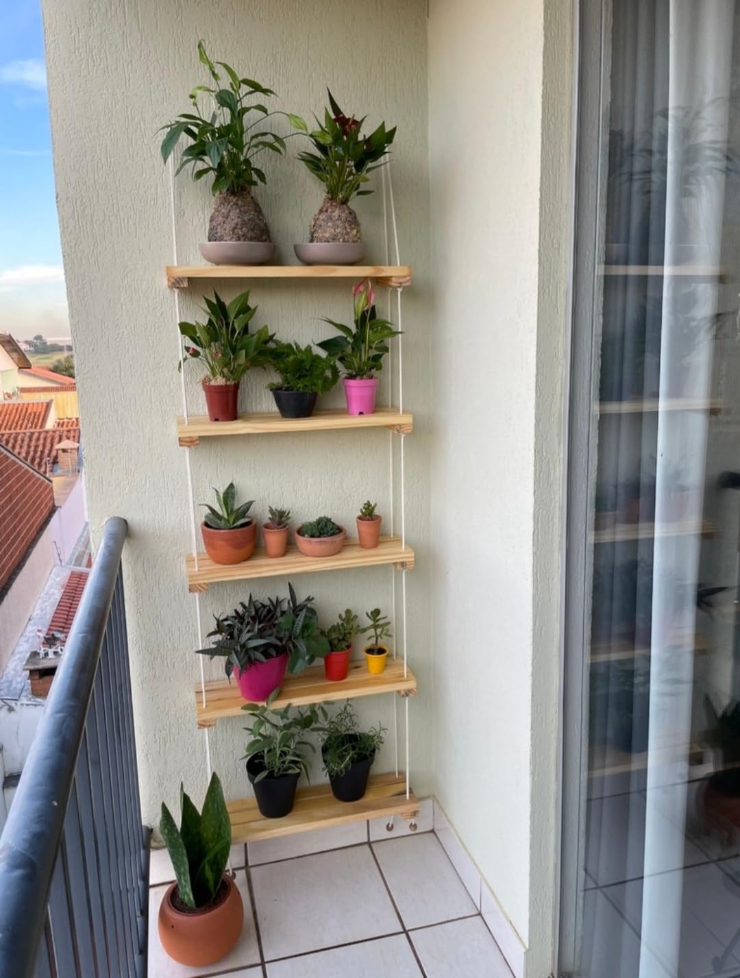 ROYAL 11 ART & CRAFT Floating Shelf Wall | Wooden Shelf Wall | Hanging Planter Stand | Flower Pot Stand | Planter for Patio Living Room Balcony Café Garden Decoration | Pine Wood | 5 Tier (24 Inch) (B0CPWGD845) Amazon Price History, Amazon Price Tracker