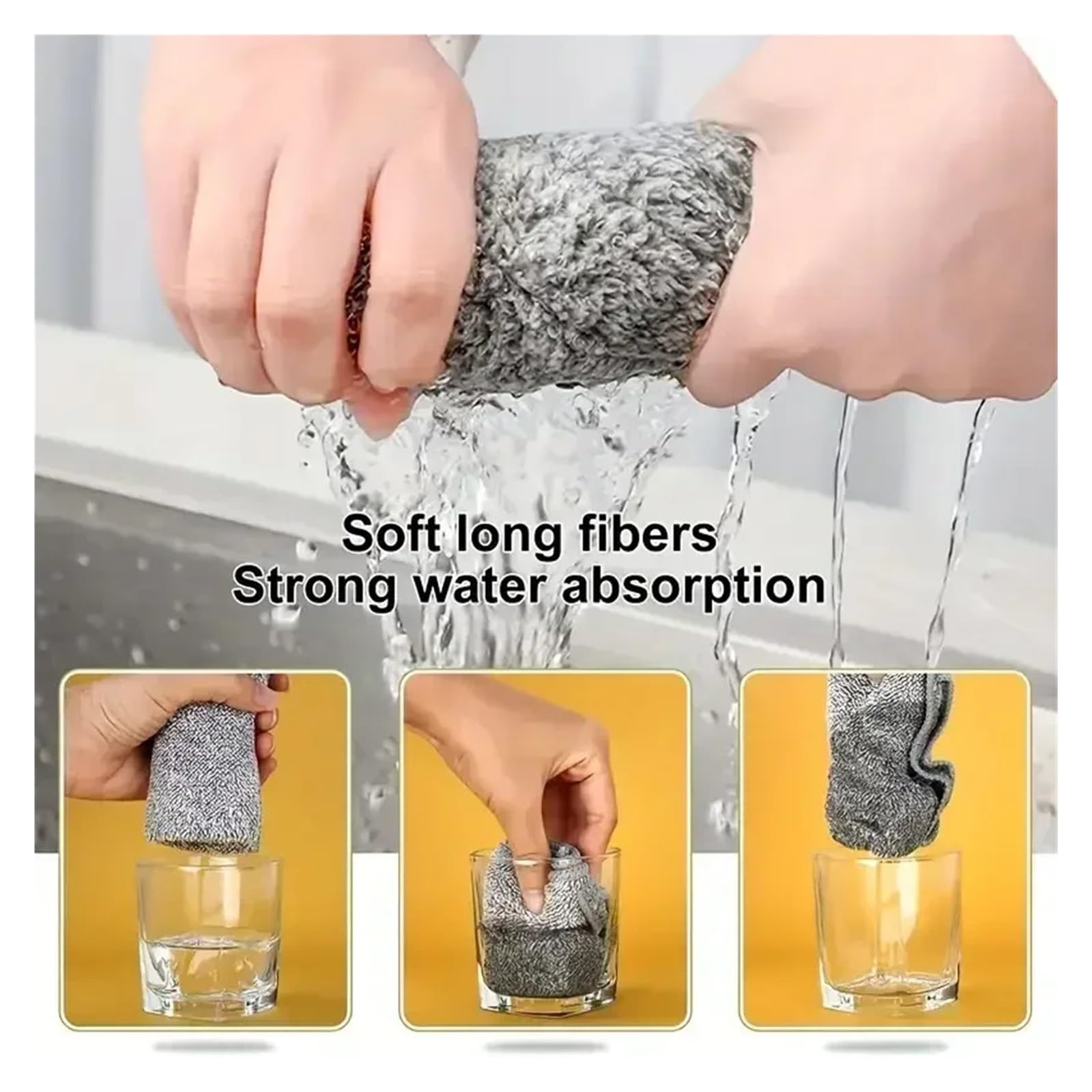 Reinigungstücher, fusselfrei, Mikrofaser, wiederverwendbar, saugfähig, for Autofenster(10pcs)
