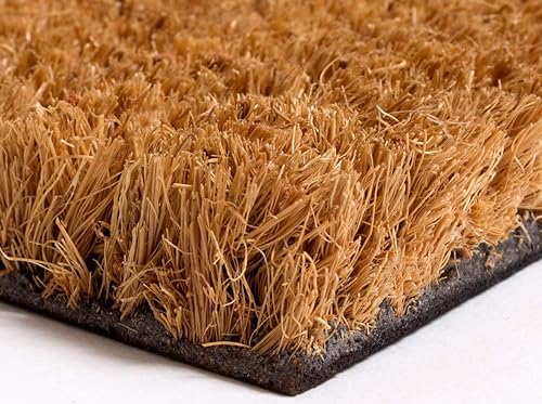 Miniatura 5 de Ecomills Tapete de fibra de coco para puerta, 17 x 30 x 0.5 pulgadas, resistente, interior y exterior, tamaño grande, respaldo antideslizante,
