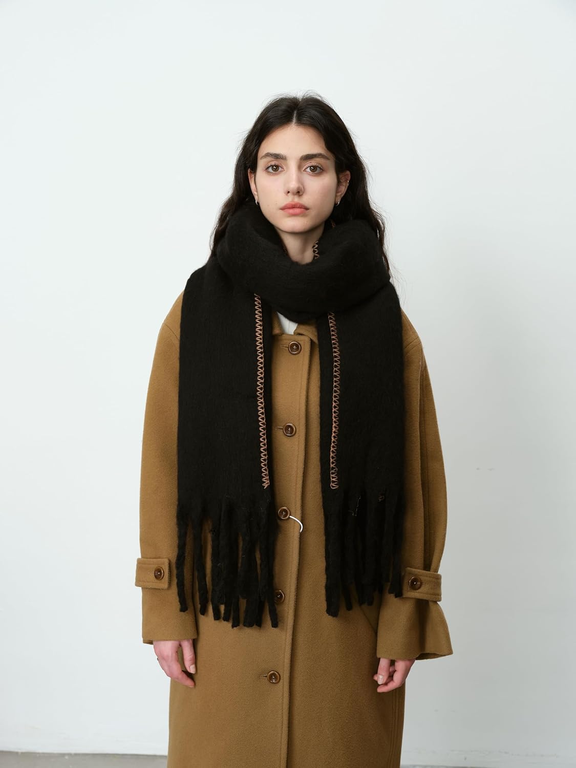 Soft Cashmere Feel Scarf Soft Winter Scarves for Women Long Shawl Large Scarf Cold Weather Thick Blanket Shawl Wrap - Image 5