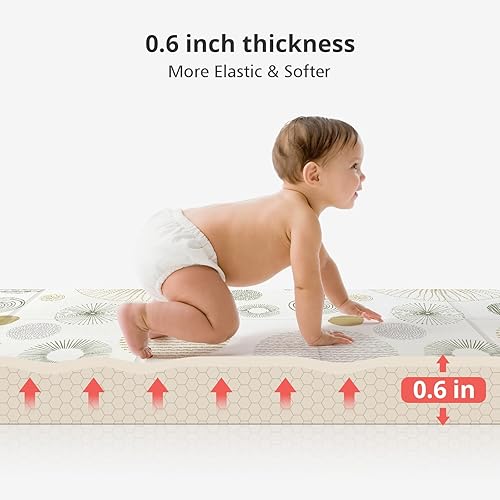 Miniatura 8 de Foldable Baby Play Mat, PIGLOG Waterproof Playmats for Babies and Toddlers Kids, Safe Foam Playmat for Tummy Time, 50x50 Playpen Mat, Reversible