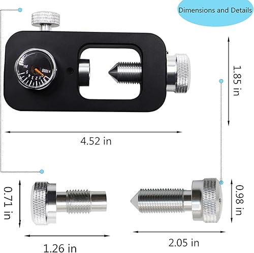 Miniatura 3 de Adaptador de buceo con válvula DIN, estación de llenado de paintball, adaptador de llenado de tanque HPA con manguera de aire de llenado de
