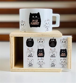 giftmoda Sevimli Mottolu Ah ap Kutulu Fincan