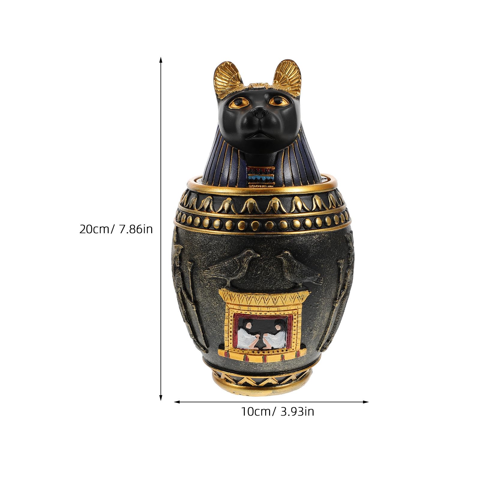 Abaodam Ägyptische Figur aus Kunstharz Elegante Retro Dekoration Robust und Bruchfest Wohndeko für Wohnzimmer und Garten