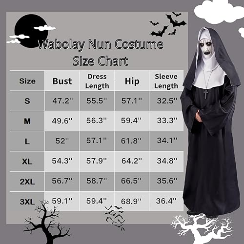 Miniatura 7 de Disfraz de monja para mujer, disfraz de Halloween, talla grande, disfraz de malvado de monja, disfraz de cosplay para fiesta de disfraces