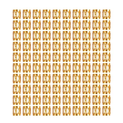 100 piezas de cuentas de rastas de aluminio para trenzas de metal para mujeres y niñas, joyería de cabello trenzado (dorado) disponible en Yaxa Colombia