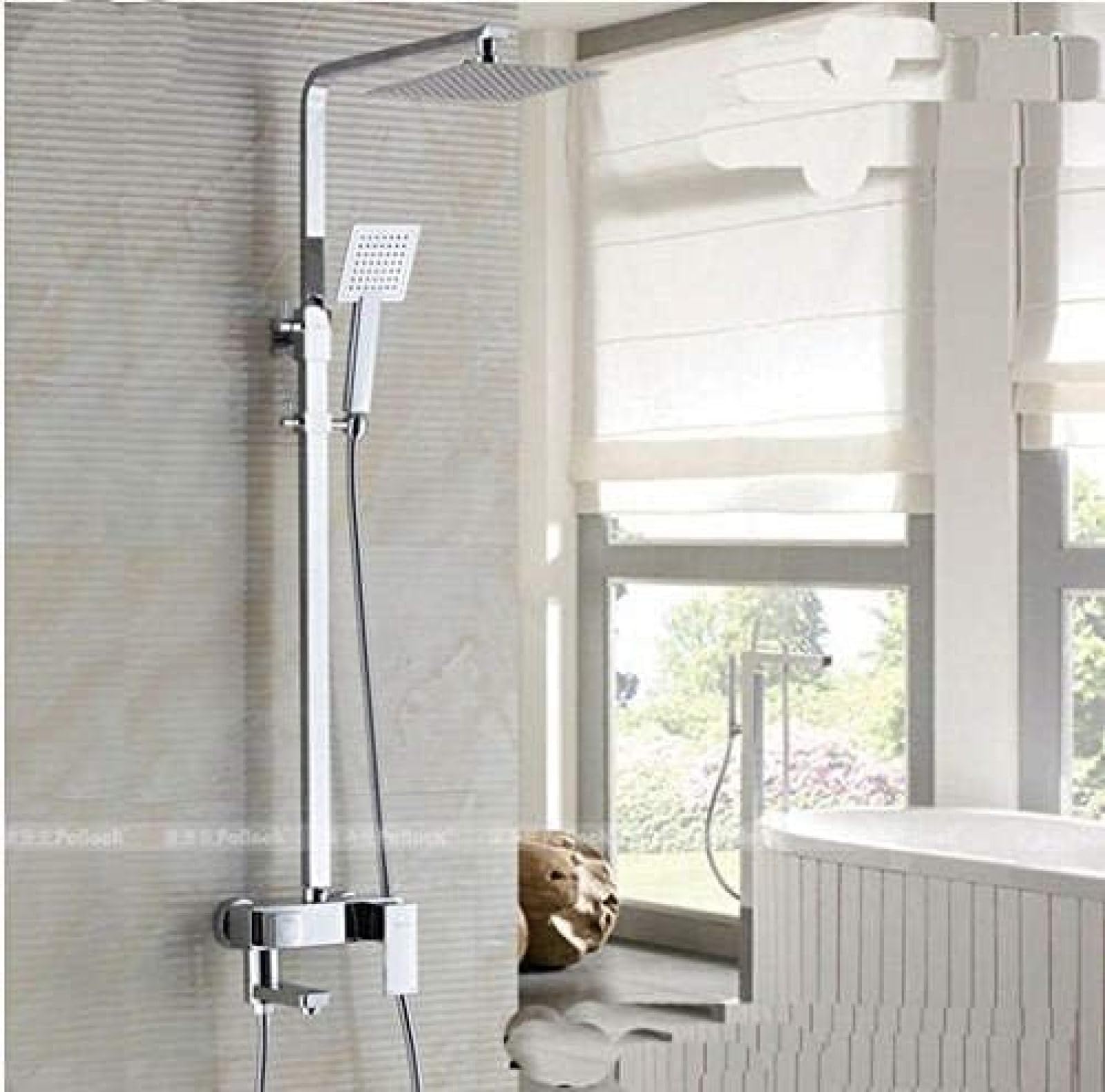 GLJTUO Shower system, Chrome Brass Rain Shower Faucet Set Bathtub Shower Mixer Tap Shower Column