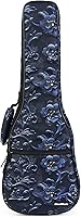 Vista 11 de CloudMusic Funda para ukelele - Mochila acolchada para concierto de 23 pulgadas (concierto, flores coloridas en negro)